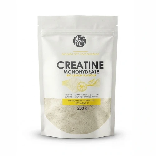 CREATINE MONOHYDRATE 200 g DIET-FOOD — opakowanie, zdjęcie studyjne