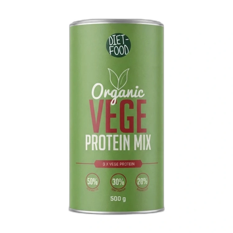 Ekologiczna mieszanka białek roślinnych 500 g DIET-FOOD.PL — opakowanie na białym tle