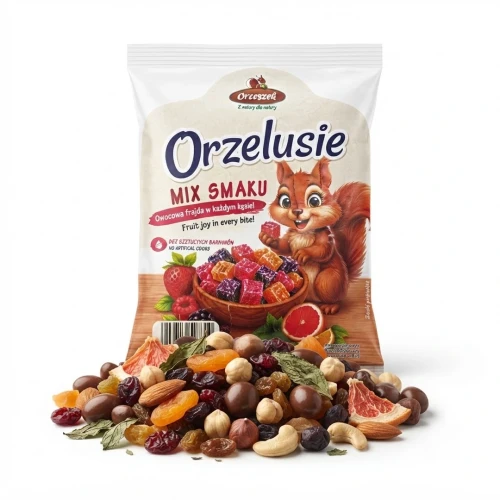 Orzelusie - mix smaku 100 g Orzeszek — opakowanie i zawartość produktu