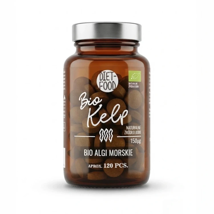 EKOLOGICZNY KELP 120 tabletek x 345mg = 41,4g Diet-Food — opakowanie, zdjęcie studyjne