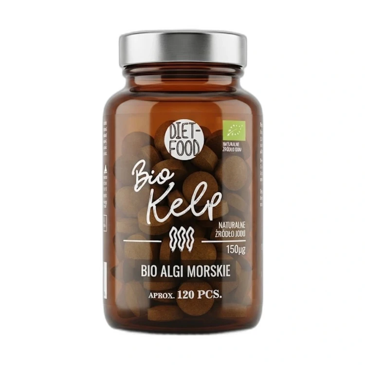 EKOLOGICZNY KELP 120 tabletek x 345mg = 41,4g Diet-Food — opakowanie na białym tle