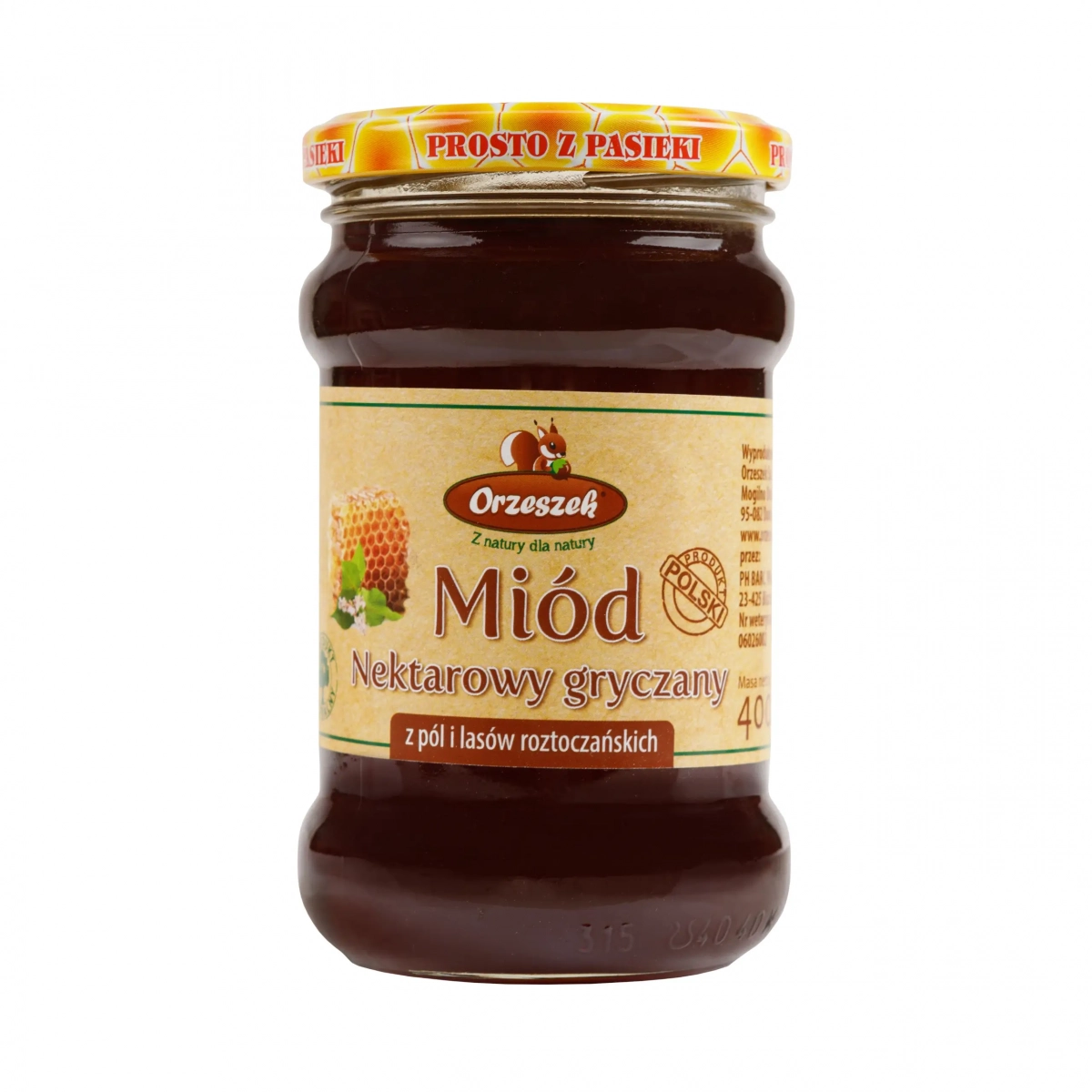 Miód nektarowy gryczany Orzeszek - 400 g