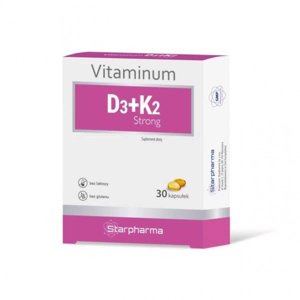 Vitaminum D3 + K2 Strong 30 kapsułek Starpharma