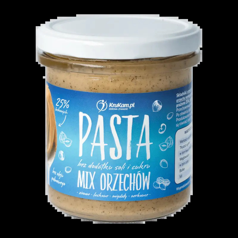 Pasta MIX orzechowy (laskowe. nerkowce. migdały. ziemne) 300g Krukam