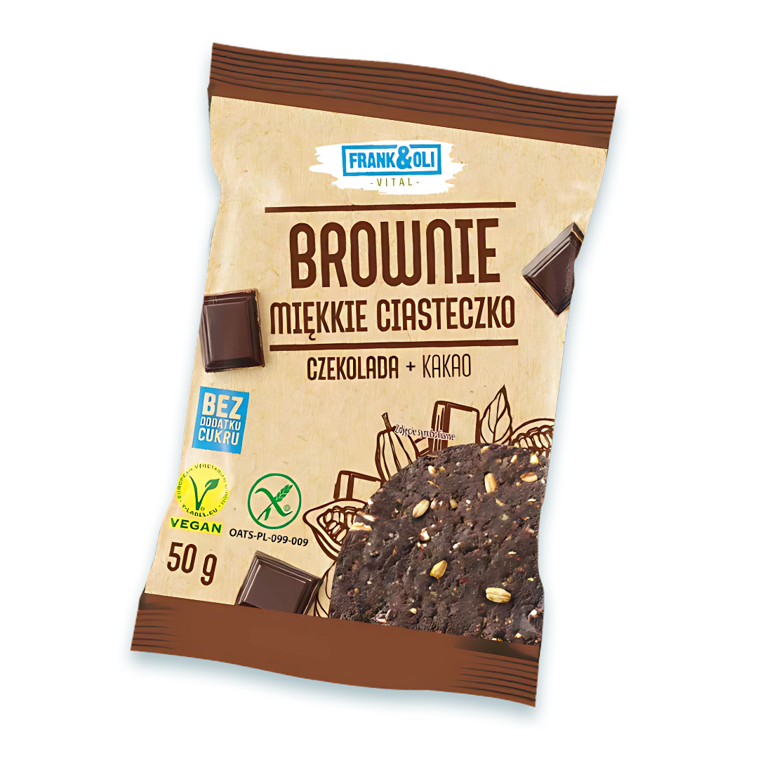 Miękkie ciasteczko brownie z czekolada kako 50g Frank&Oli Vital