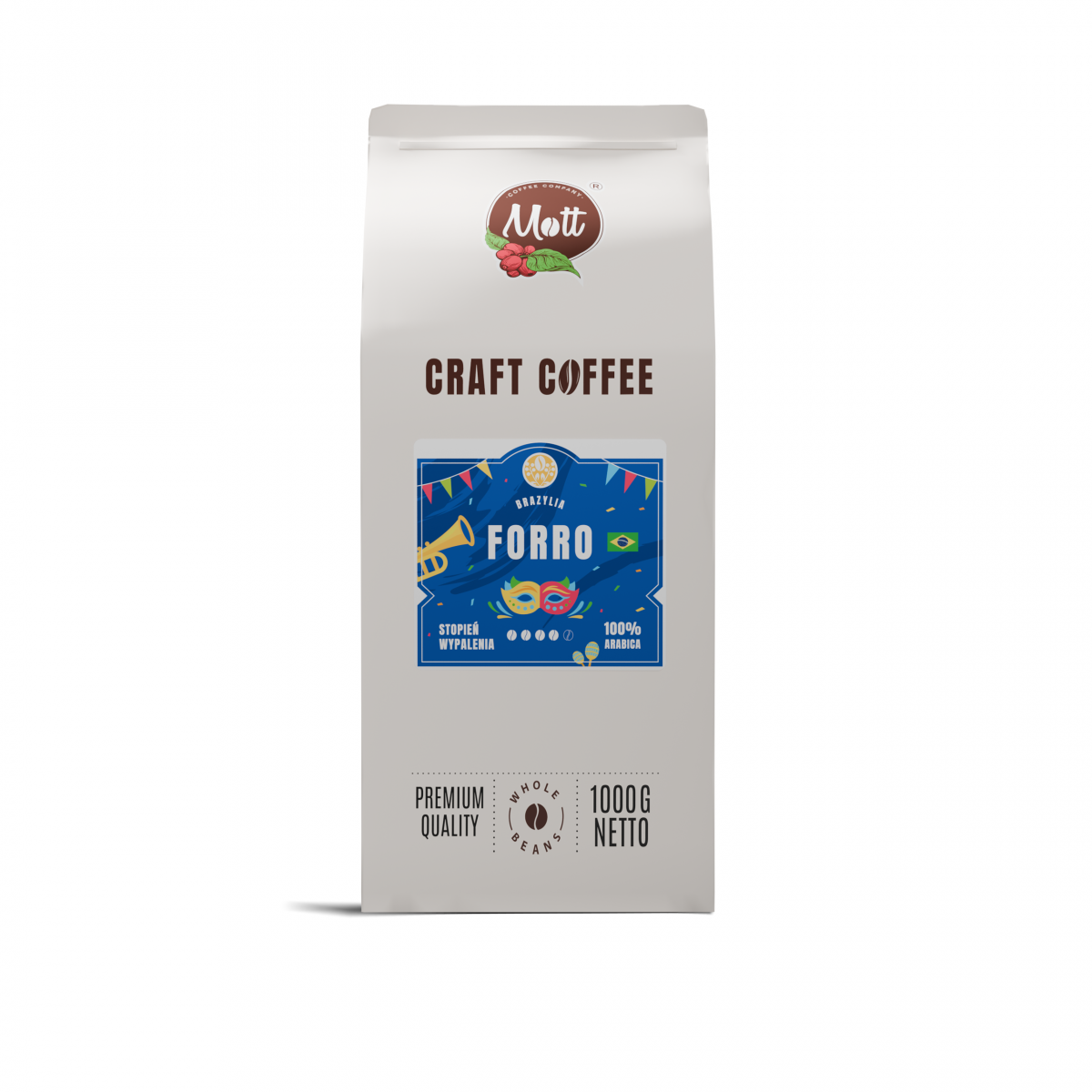 Kawa ziarnista Forro 100% Arabica Brazylijska Mott - 1 kg