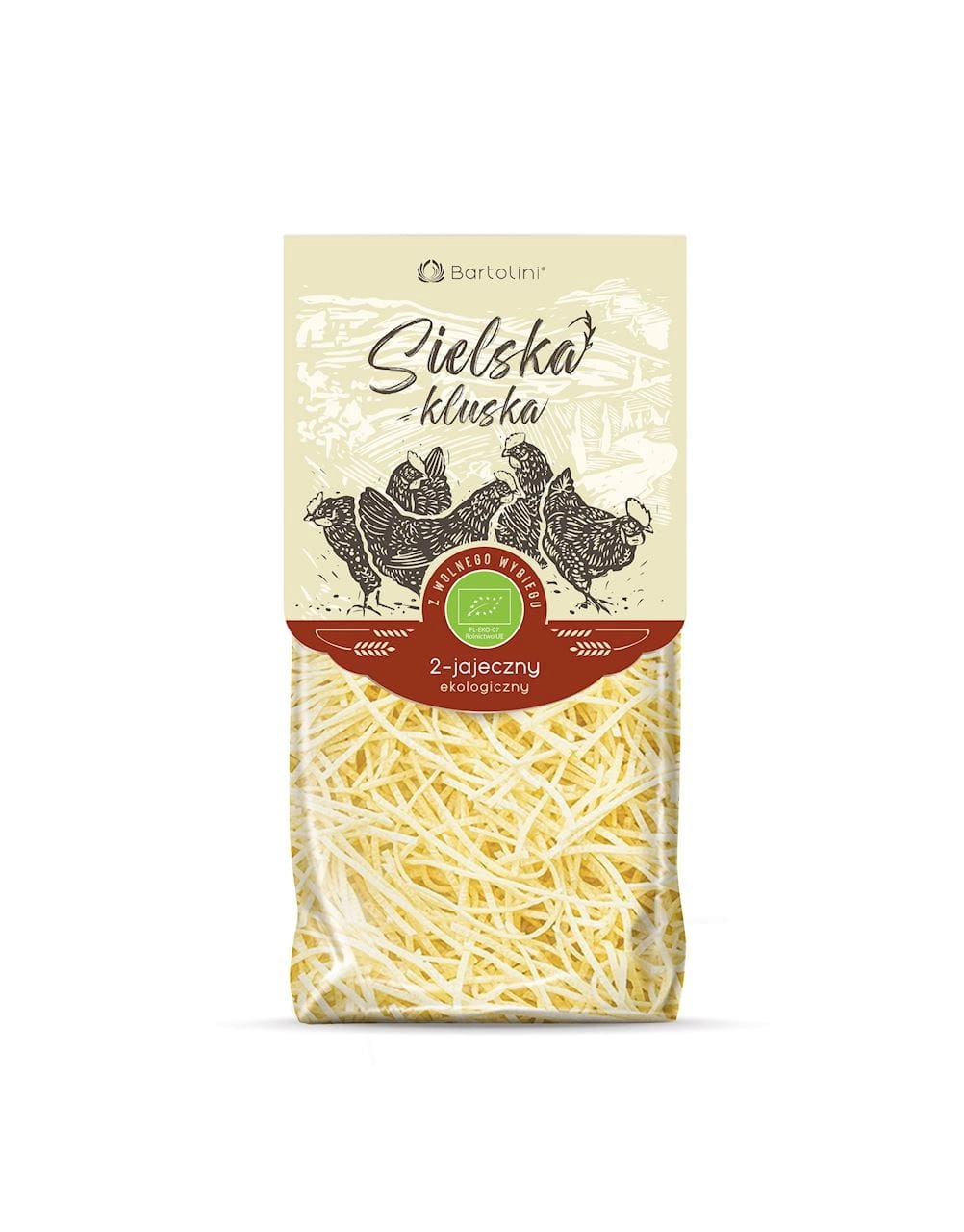 Makaron 100% Durum 2-jajeczny krajanka cienka 250g EKO Bartolini