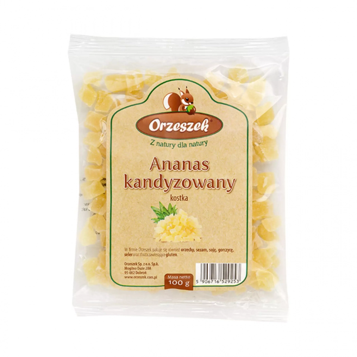 Ananas suszony kostka Orzeszek - 1 kg