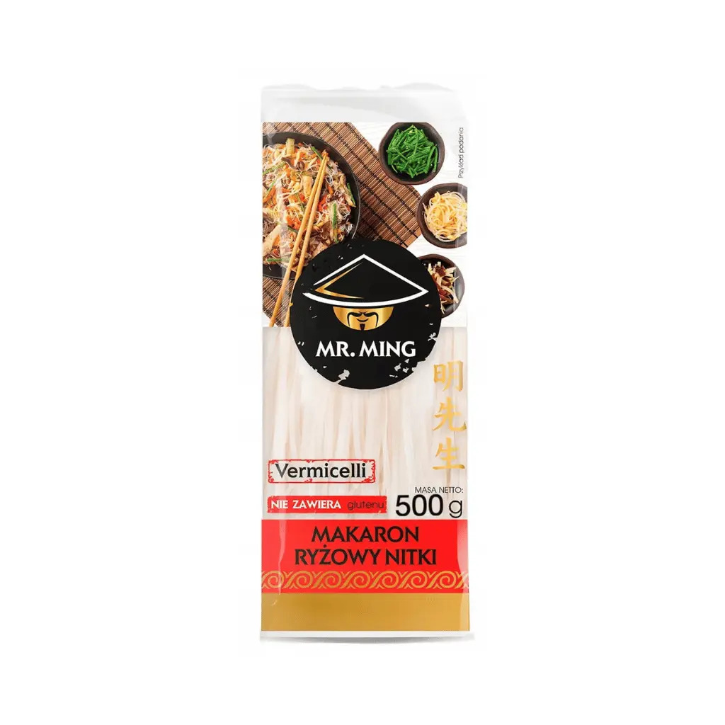 Makaron Bezglutenowy ryżowy nitki 500 g Mr.Ming