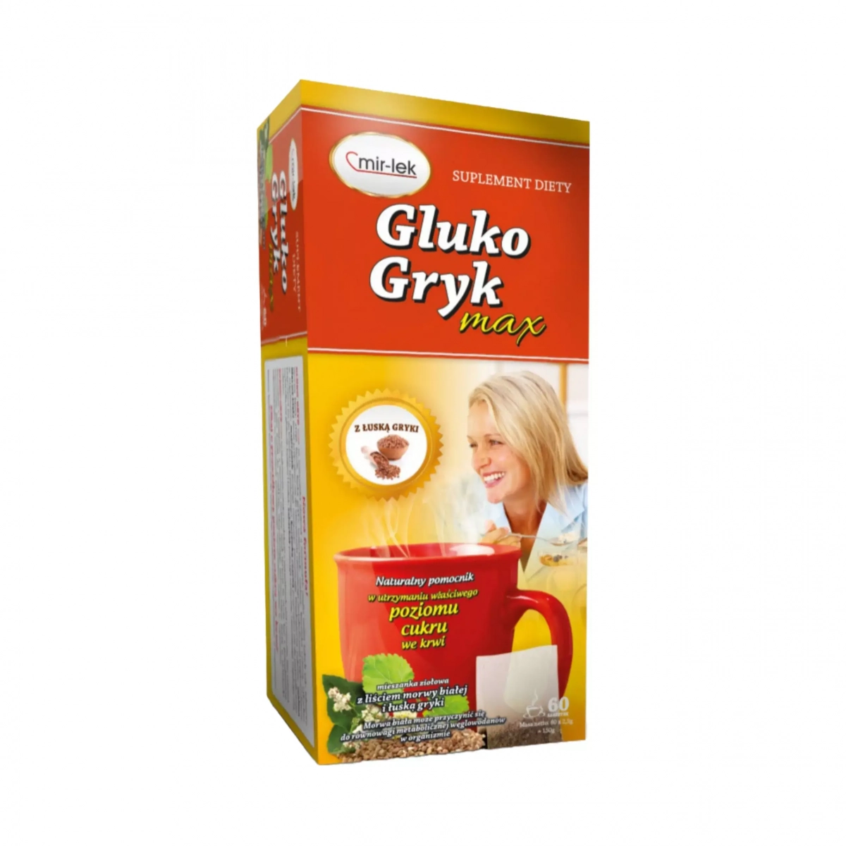 GLUKO GRYK MAX - mieszanka ziół dla utrzymania prawidłowego poziomu cukru we krwi 150g Mir-Lek