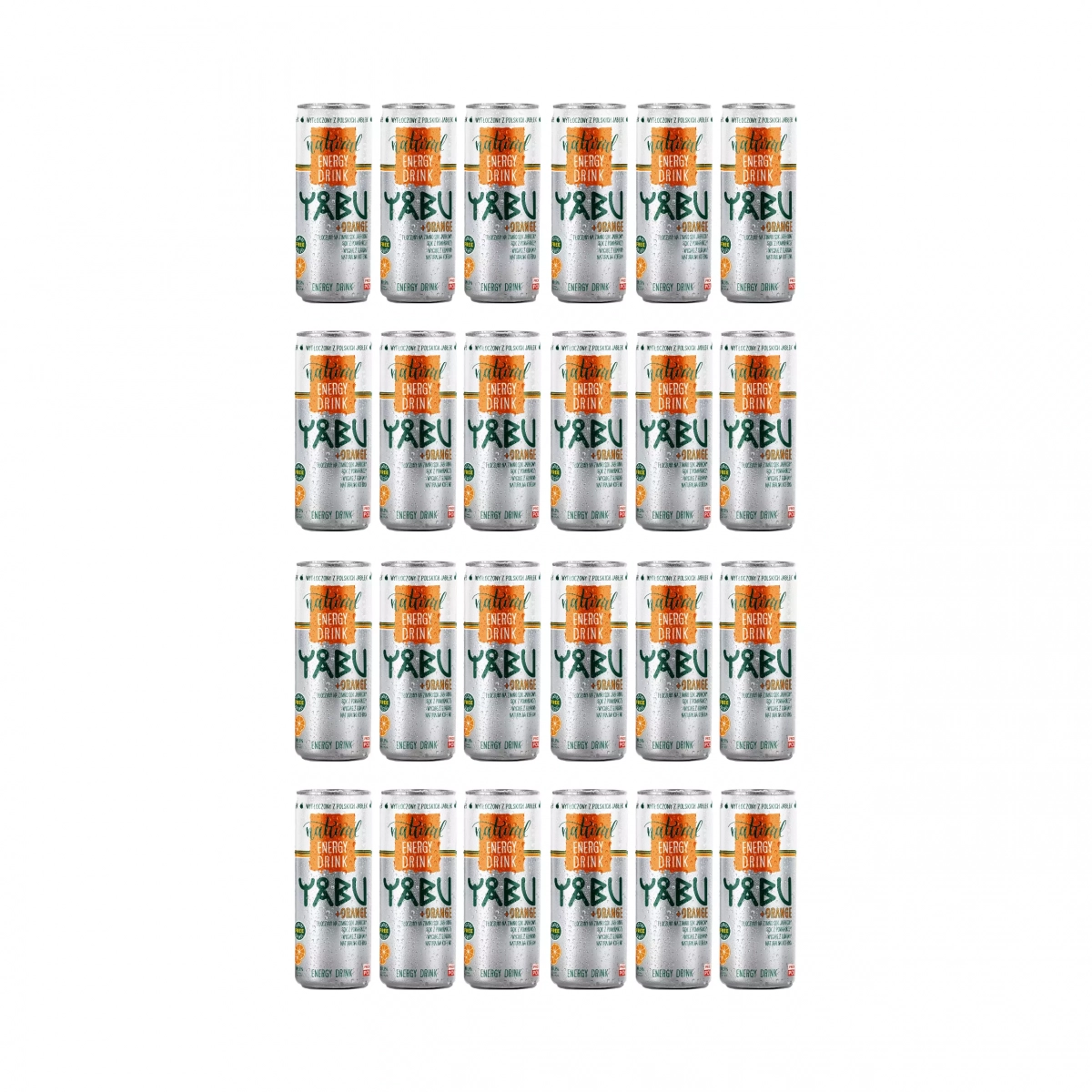 24 x YABU - Natural Energy Drink jabłkowo - pomarańczowy 250ml