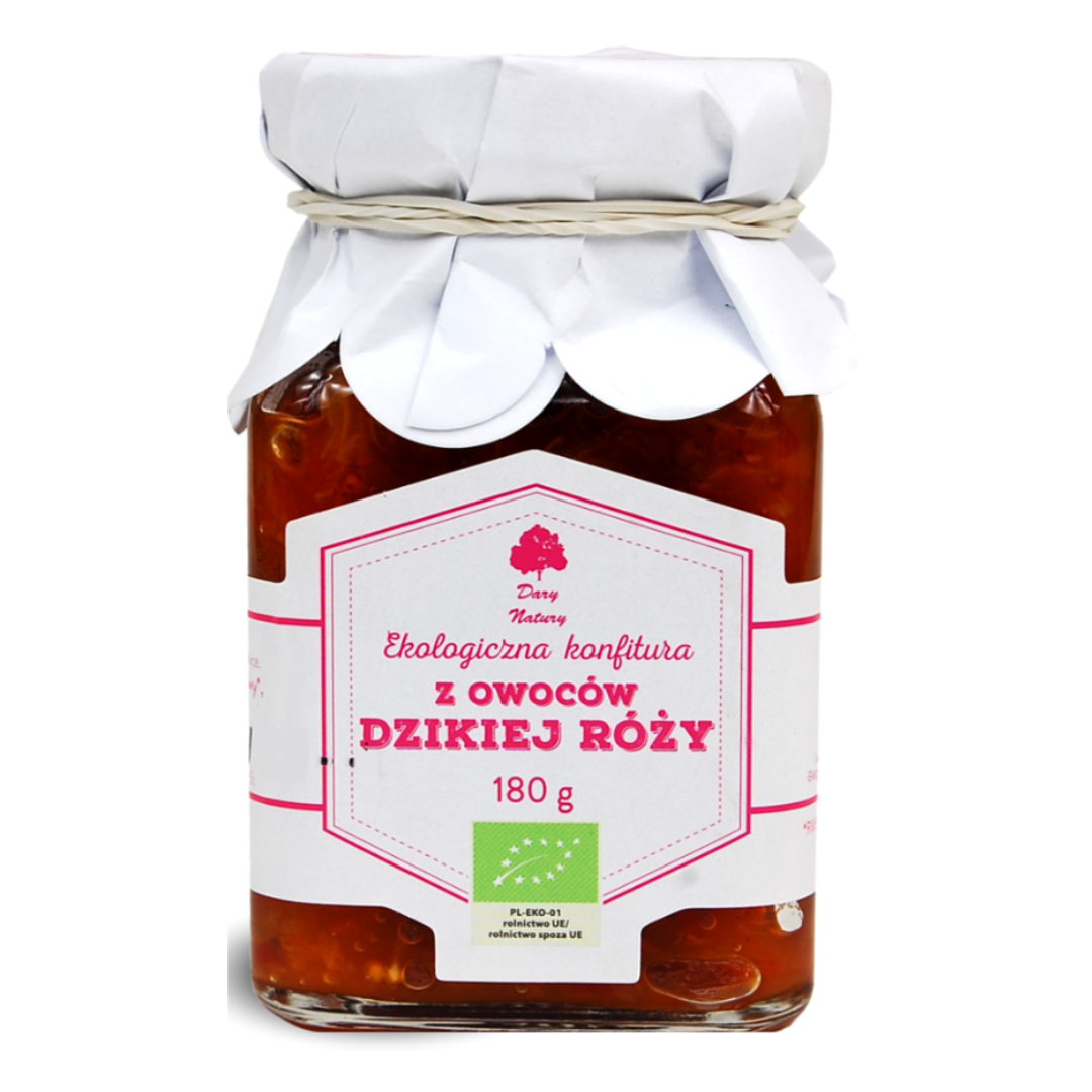Ekologiczna konfitura z owoców Dzikiej Róży 180g Dary Natury