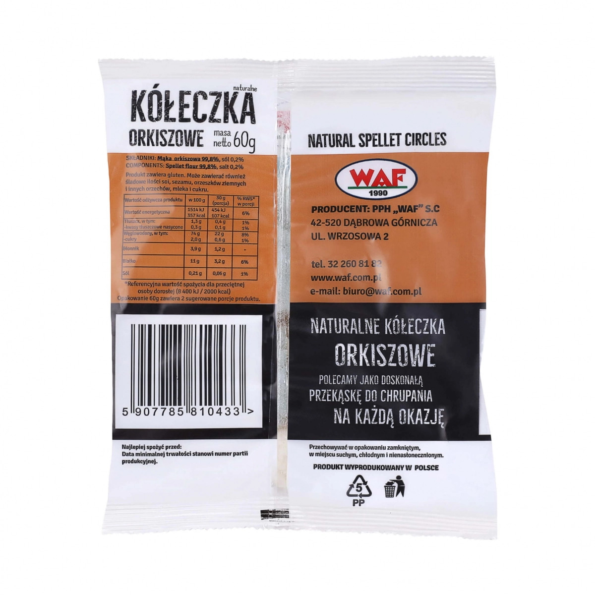Kółeczka Orkiszowe 60 g WAF