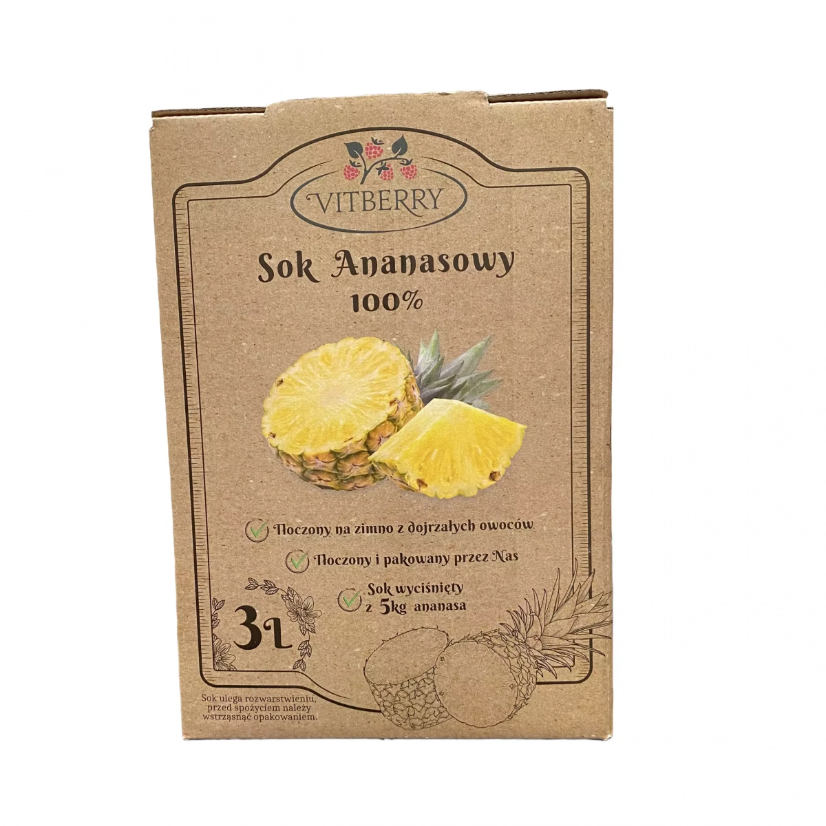 Sok Ananasowy 100% Vitberry - 250 ml