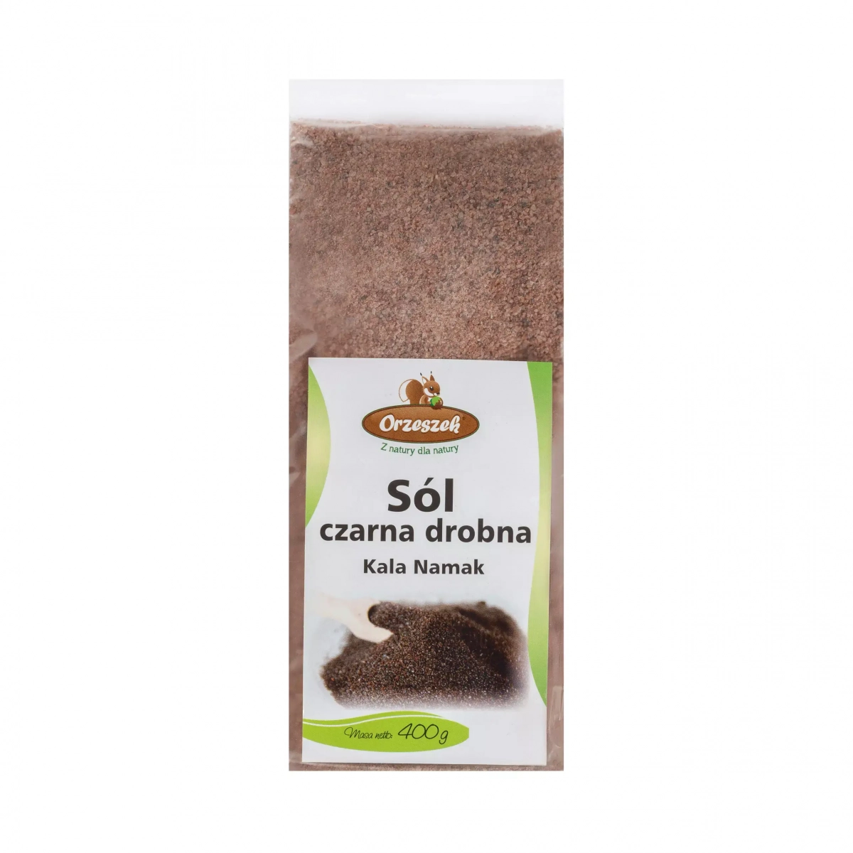 Sól czarna Kala Namak drobna Orzeszek NATURA - 400 g