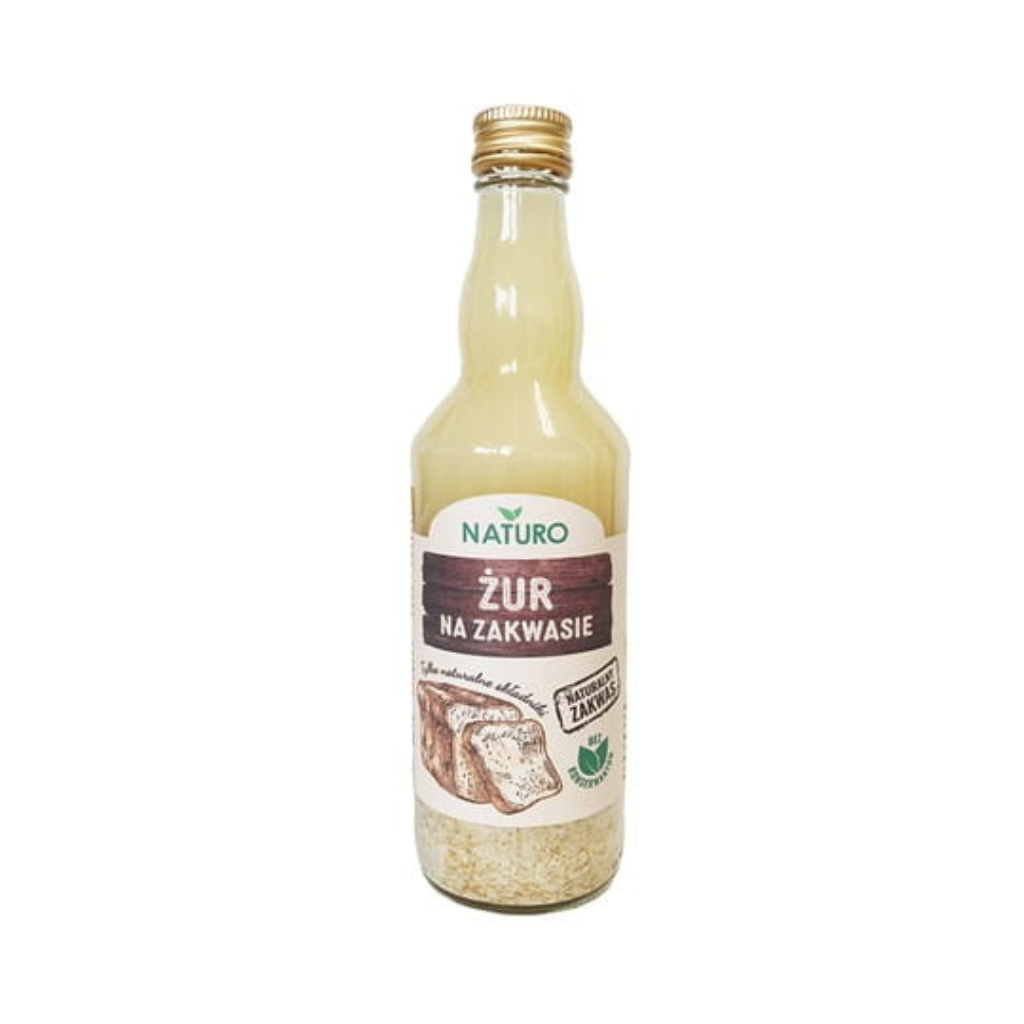 Żur na zakwasie Naturalny 500 ml Szklana Butelka Naturo