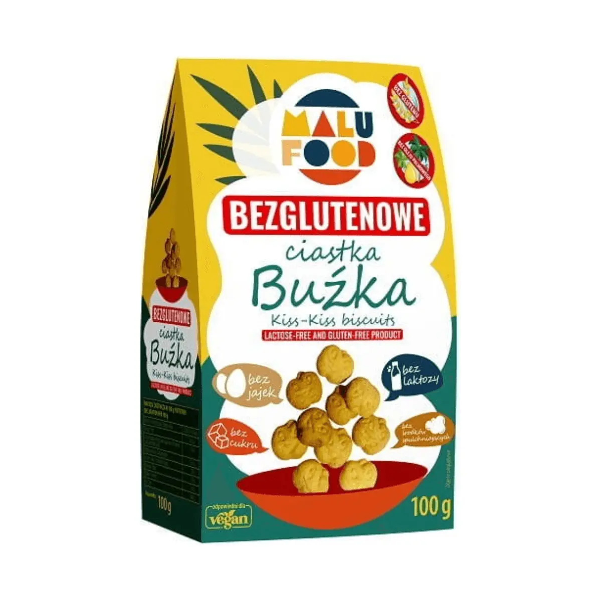 Ciastka Buźka Bezglutenowe bez cukru 100 g Malu Food