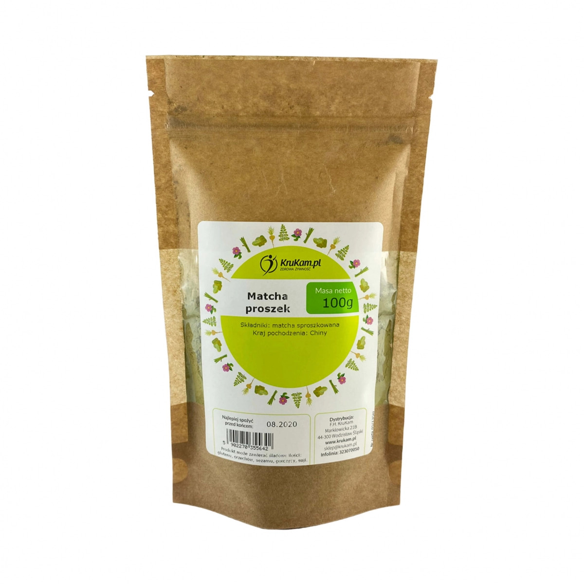 Matcha proszek zielona herbata 100g Krukam