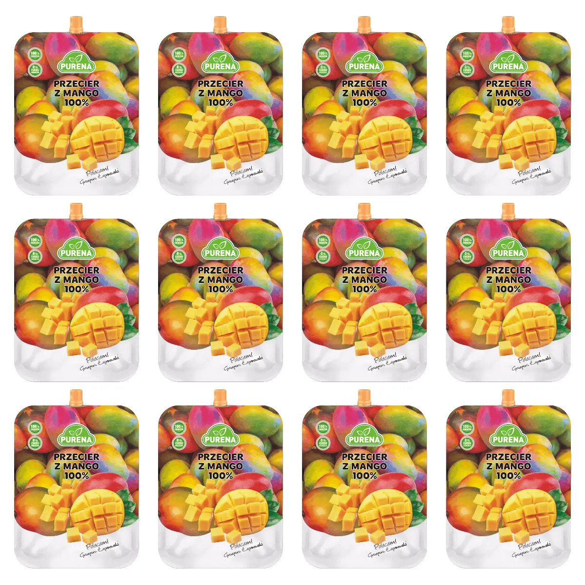 12 x Przecier mango 100% 350 g Purena