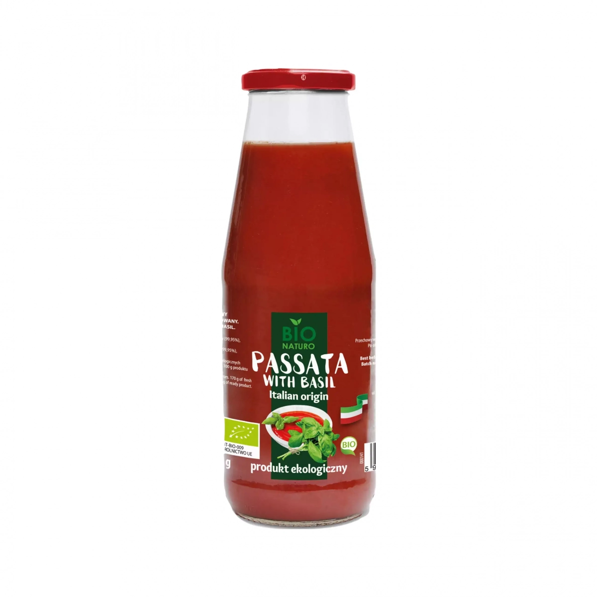 Ekologiczna passata pomidorowa z bazylią 690 g Bio Naturo