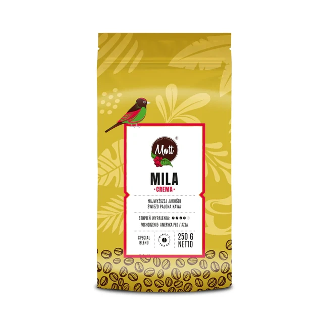 Kawa ziarnista 50% ARABICA 50 % ROBUSTA Blend Coffee Mila Crema Mott - 250 g