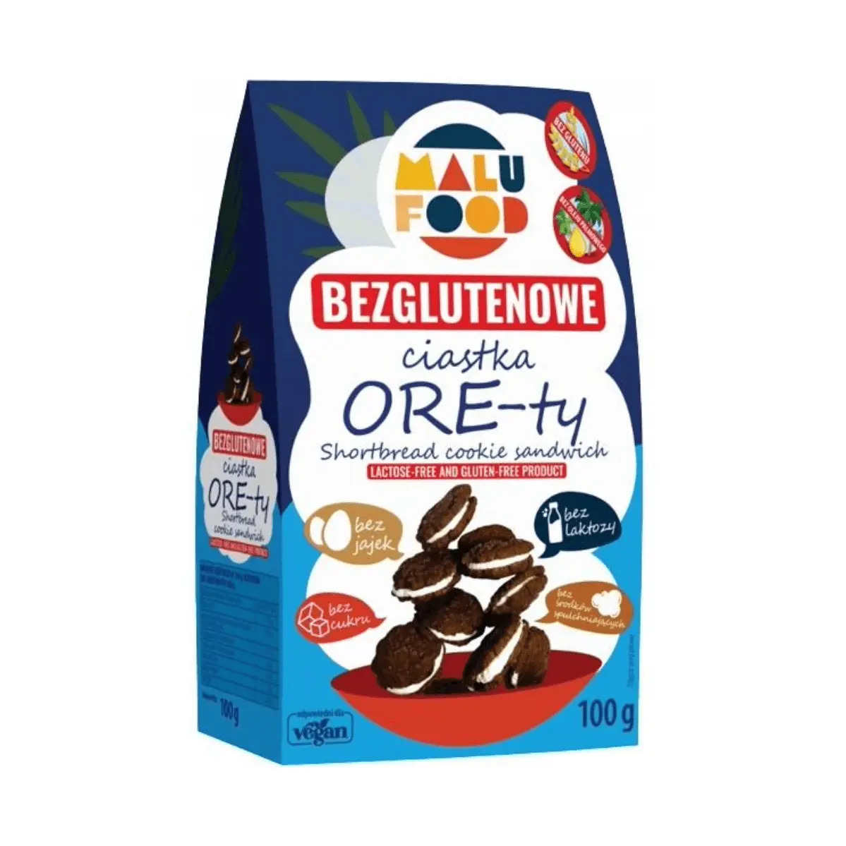 Ciastka ORE-ty Bezglutenowe bez cukru 100 g Malu Food