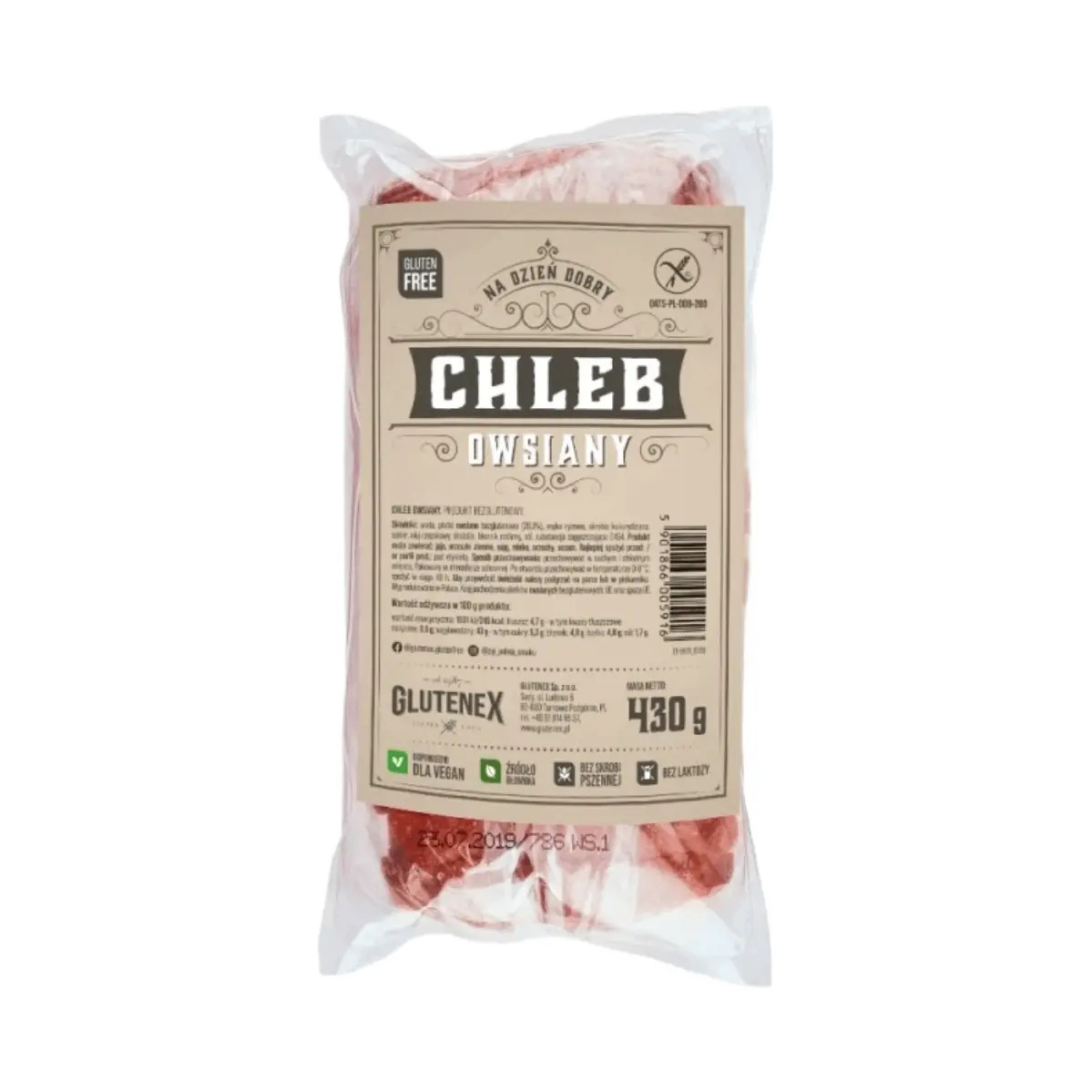 Chleb owsiany bez Glutenowy 430g Glutenex