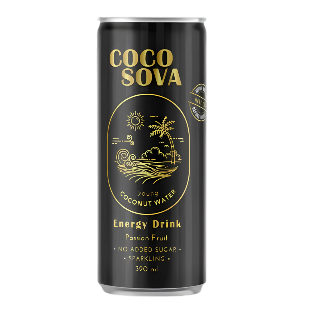 Coco Sova - Energy Drink o smaku marakui na bazie wody kokosowej 320 ml