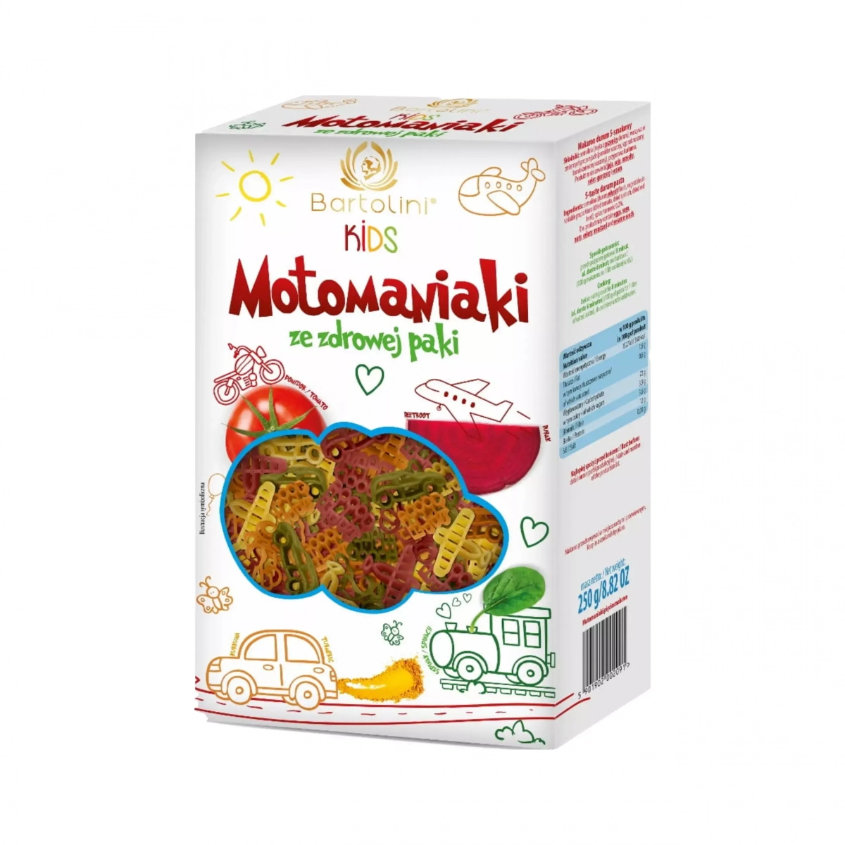 Makaron dla dzieci motomaniaki 250 g Bartolini