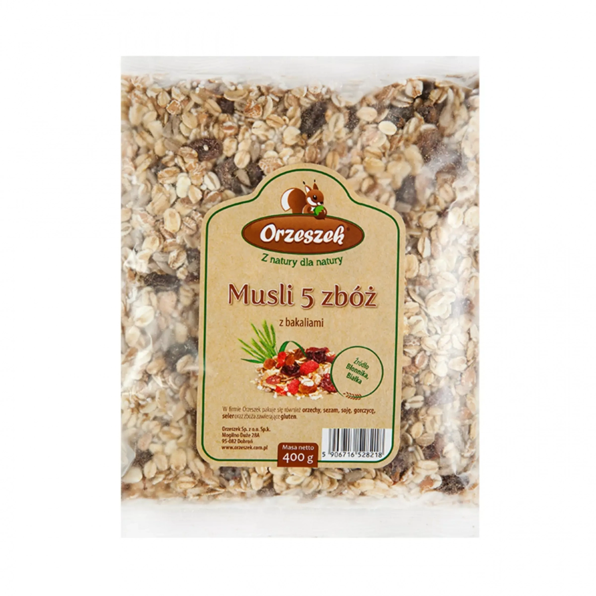 Musli 5 zbóż z bakaliami Orzeszek - 1 kg