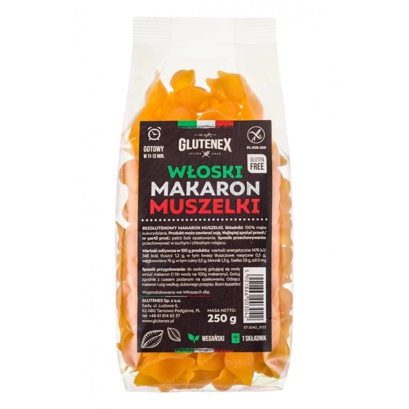 Włoski makaron muszelki 250g Glutenex