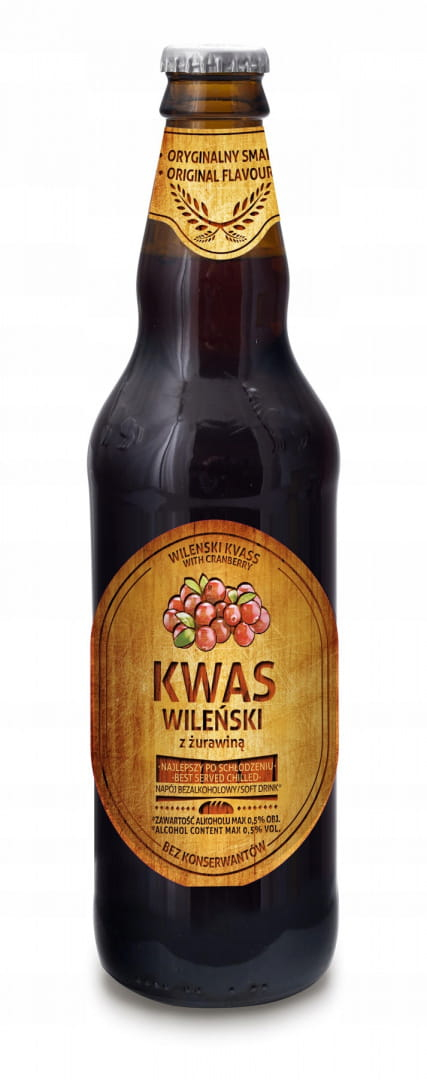 Kwas Chlebowy Wileński z Żurawiną 500 ml PolBioEco