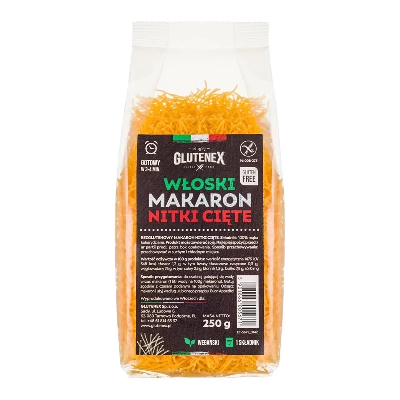 Włoski makaron nitki cięte 250g Glutenex