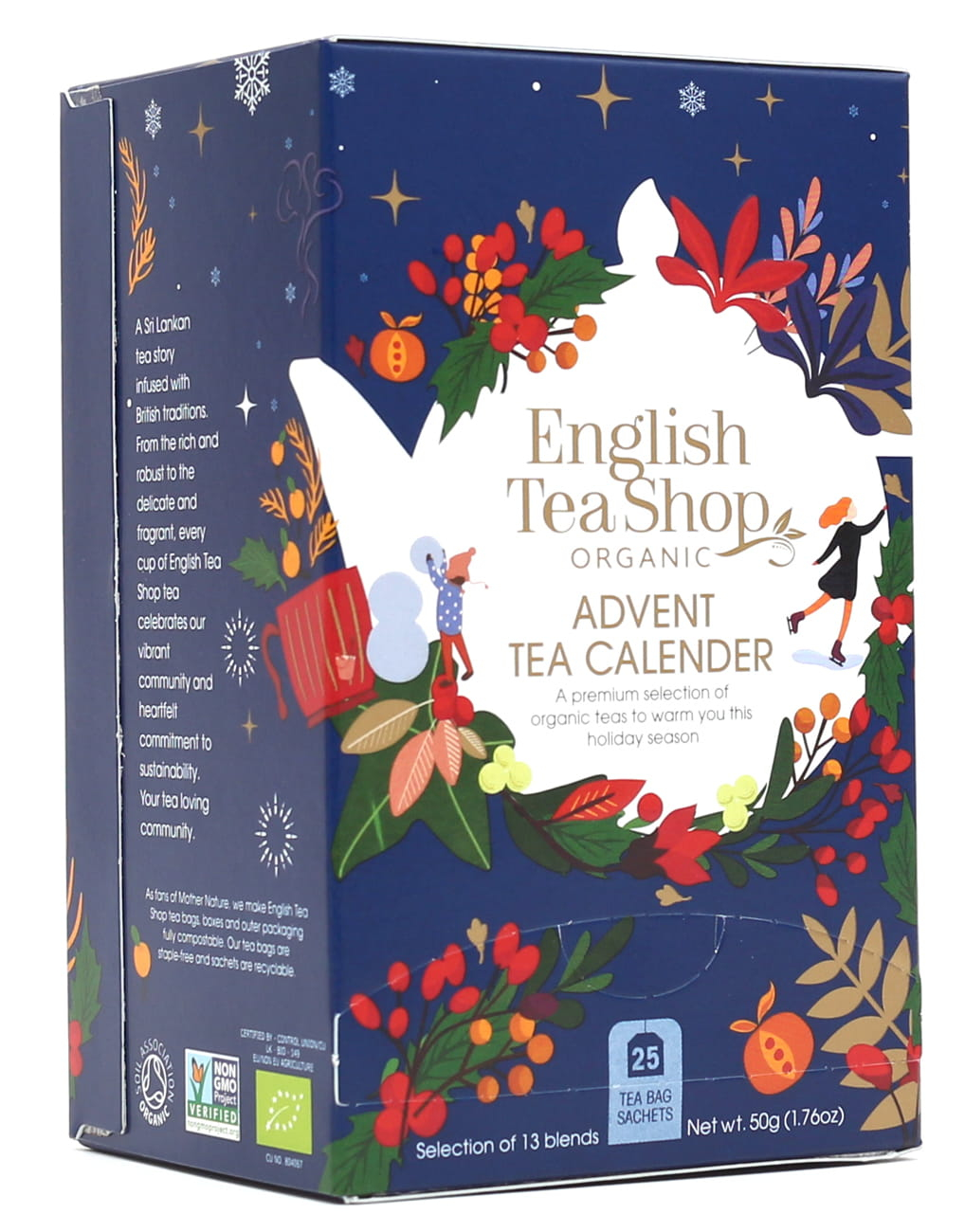 Kalendarz Adwentowy. Advent Calendar 25 szszetek English Tea Shop niebieski