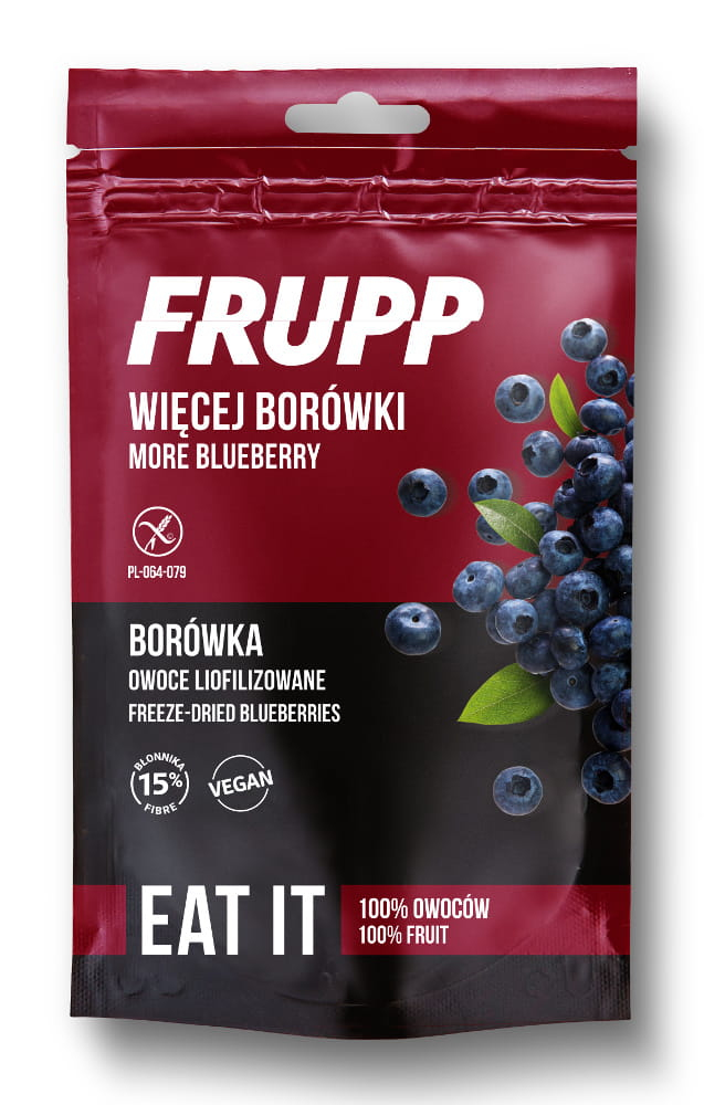 FRUPP Borówka owoce liofilizowane plastry bezglutenowe kawałki 15g Celiko