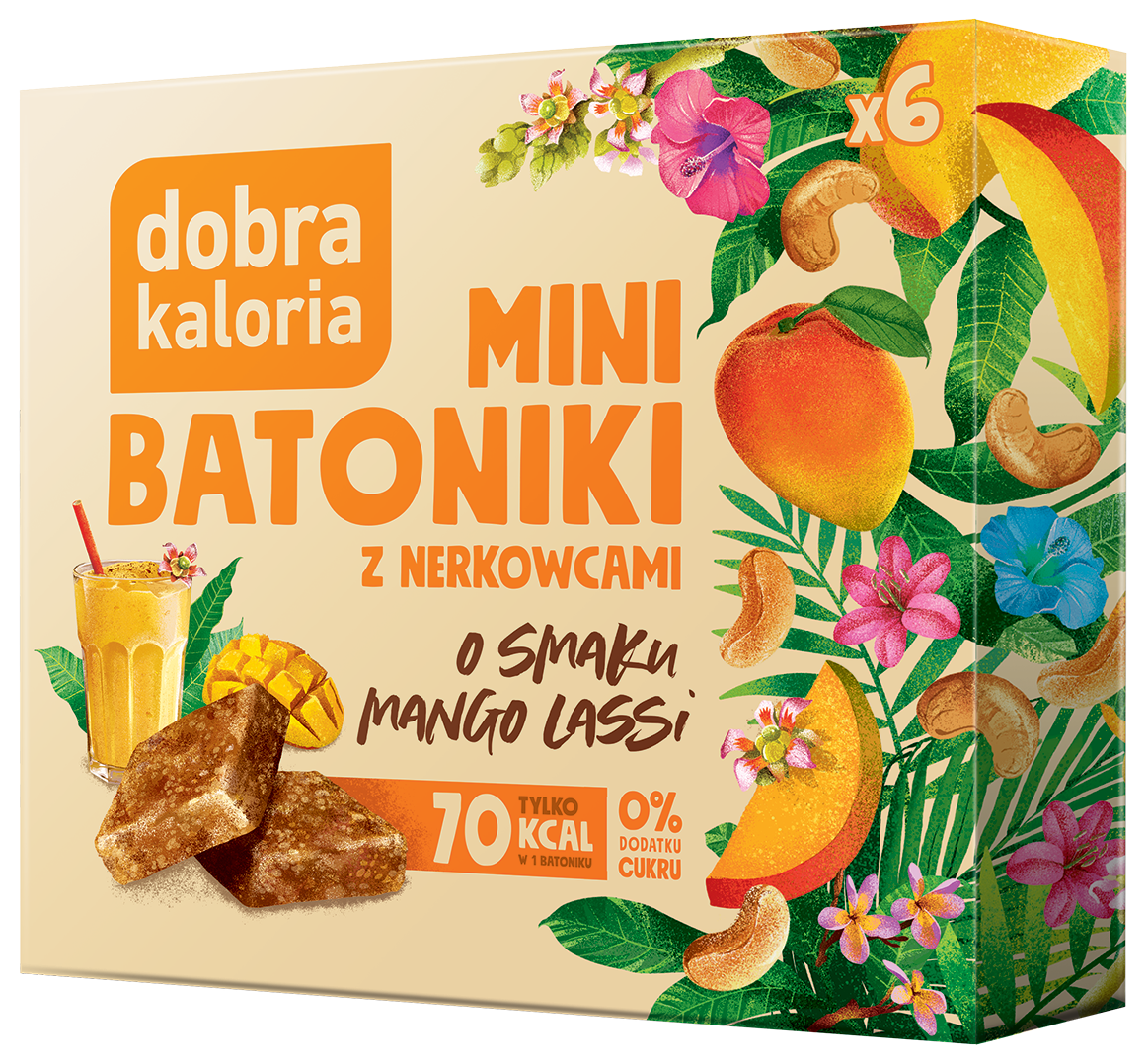 Mini batoniki z nerkowców o smaku Mango Lassi Dobra Kaloria