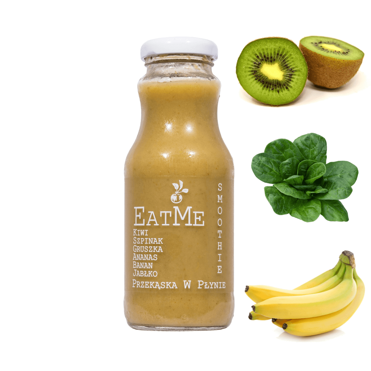 Smoothie kiwi, szpinak, gruszka, ananas, banan, jabłko EATME 250 ml Sadvit