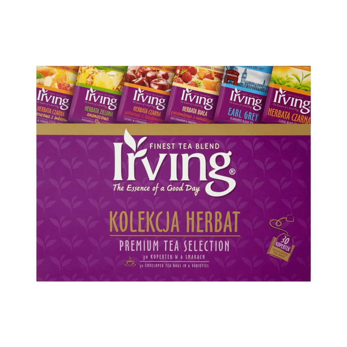 Kolekcja herbat Premium Tea Selection 30 kopertek w 6 smakach Irving