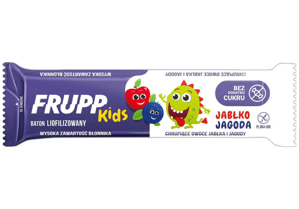 Baton Frupp Kids Liofilizowany Jabłko Jagoda Bez Glutenu 9g Celiko