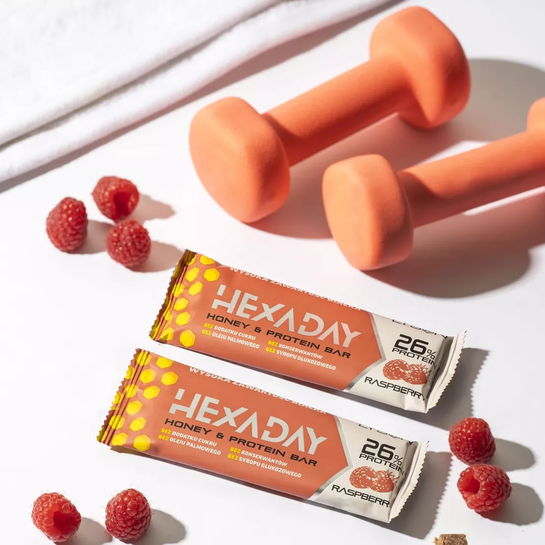 Baton Proteinowy Malinowy Hexaday 45g Łysoń