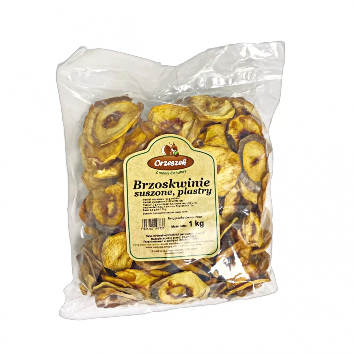 Brzoskwinie suszone plastry Orzeszek - 1 kg