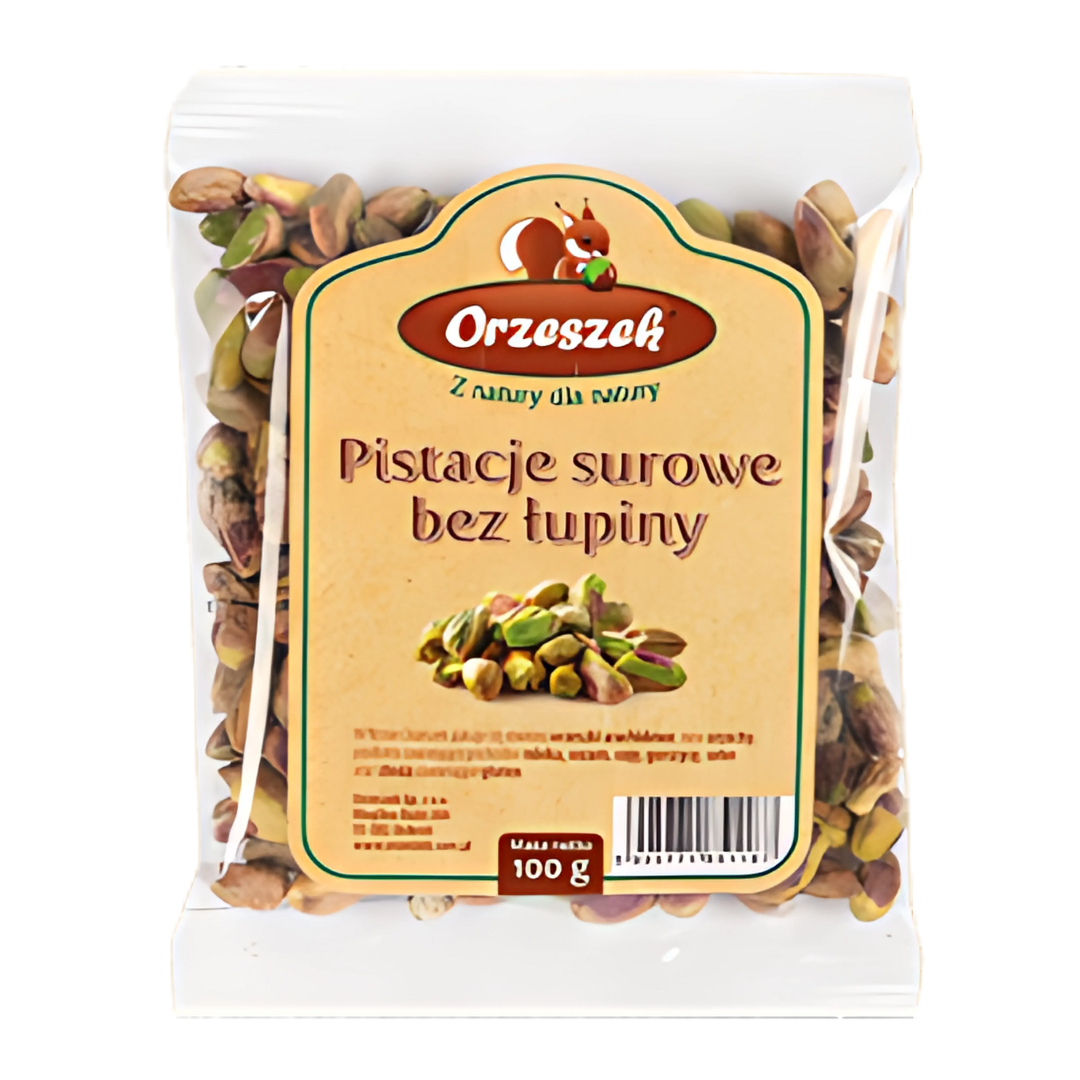 Pistacje zielone surowe, bez łupiny 100 g Orzeszek