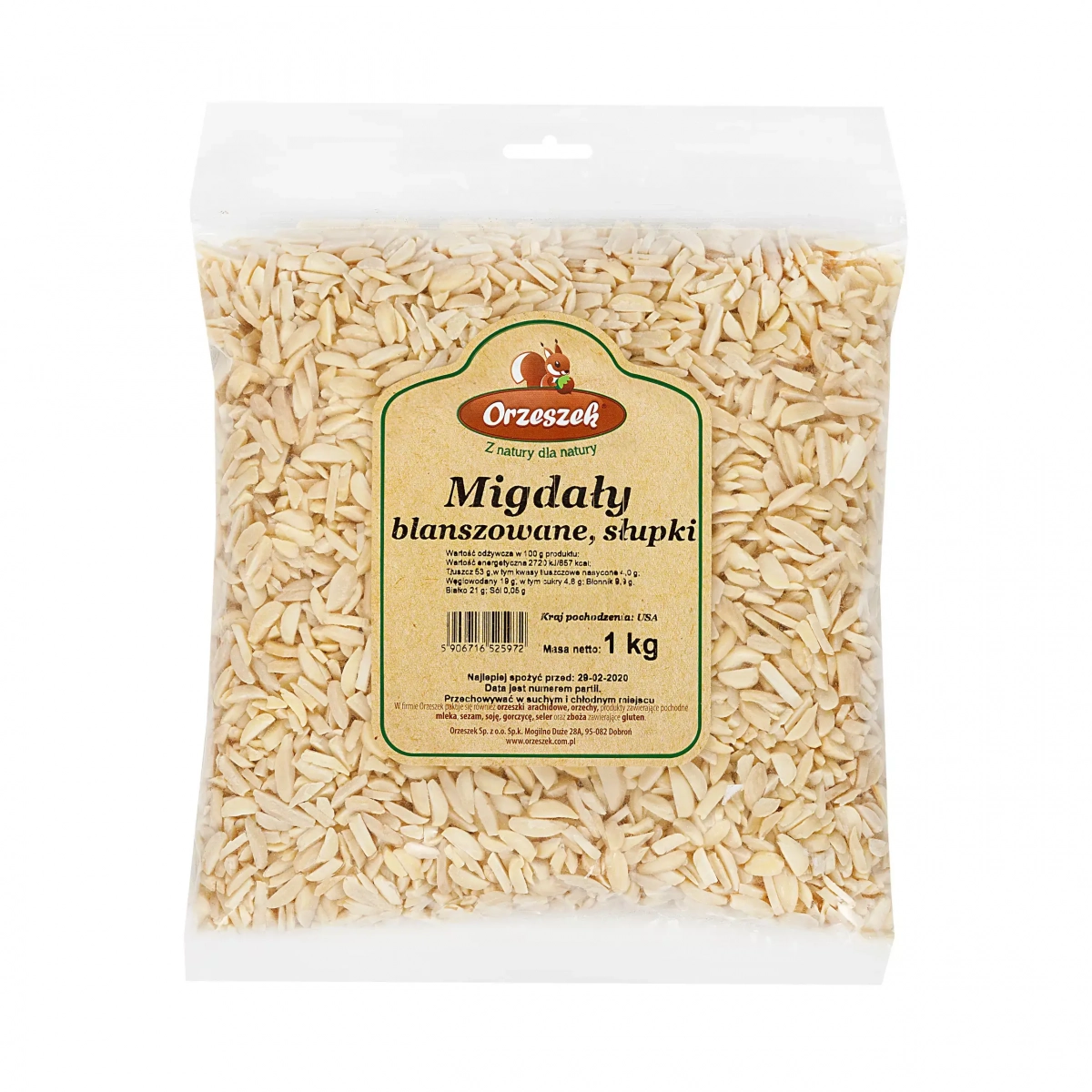 Migdały słupki Orzeszek - 1 kg