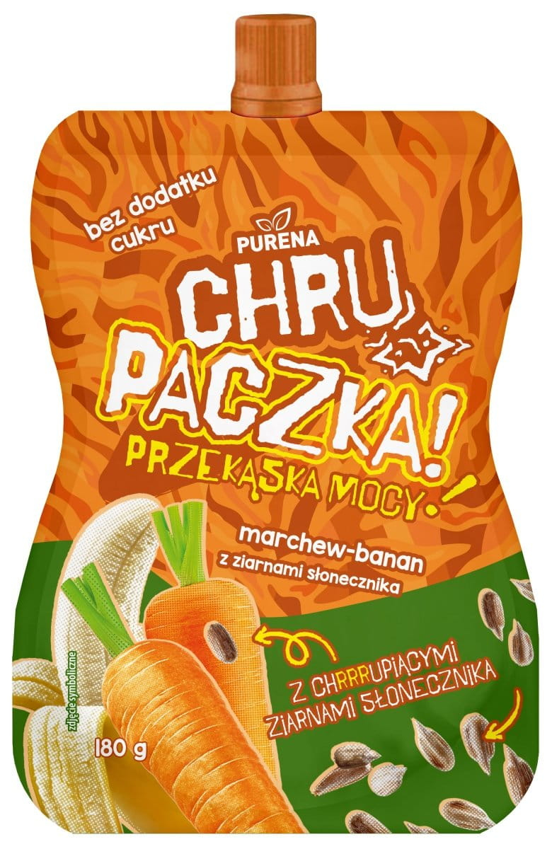 Chrupaczka marchew-banan z ziarnami słonecznika 180g Purena