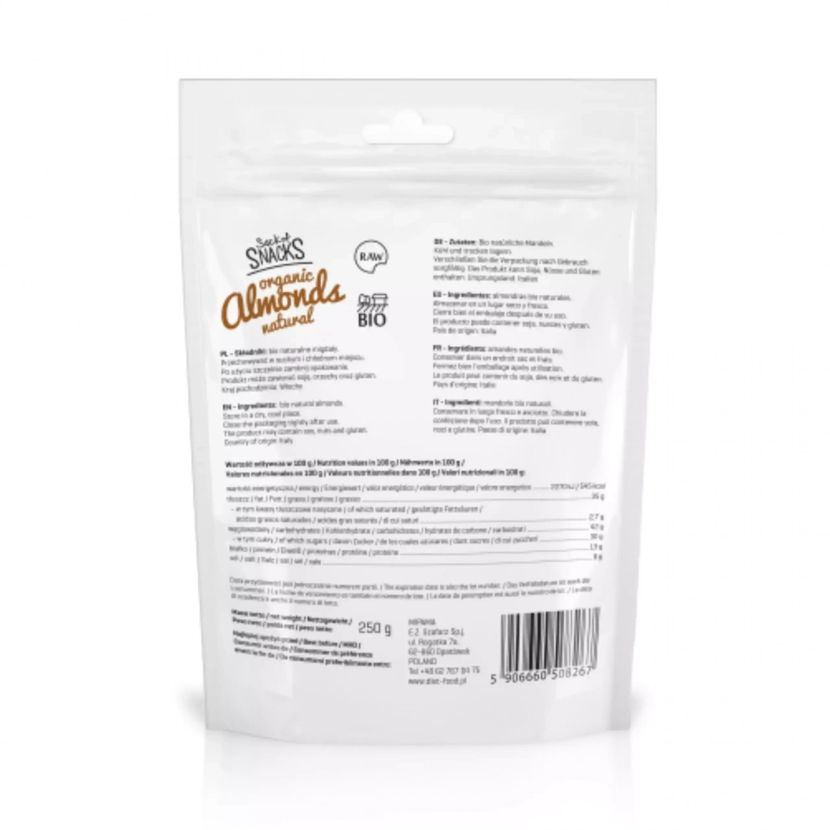 BIO Migdały naturalne 250g Diet Food