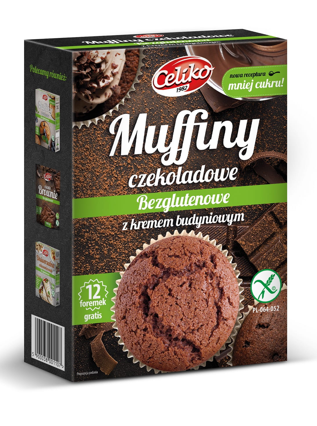 Muffiny czekoladowe z kremem budyniowym bezglutenowe mieszanka 310g Celiko