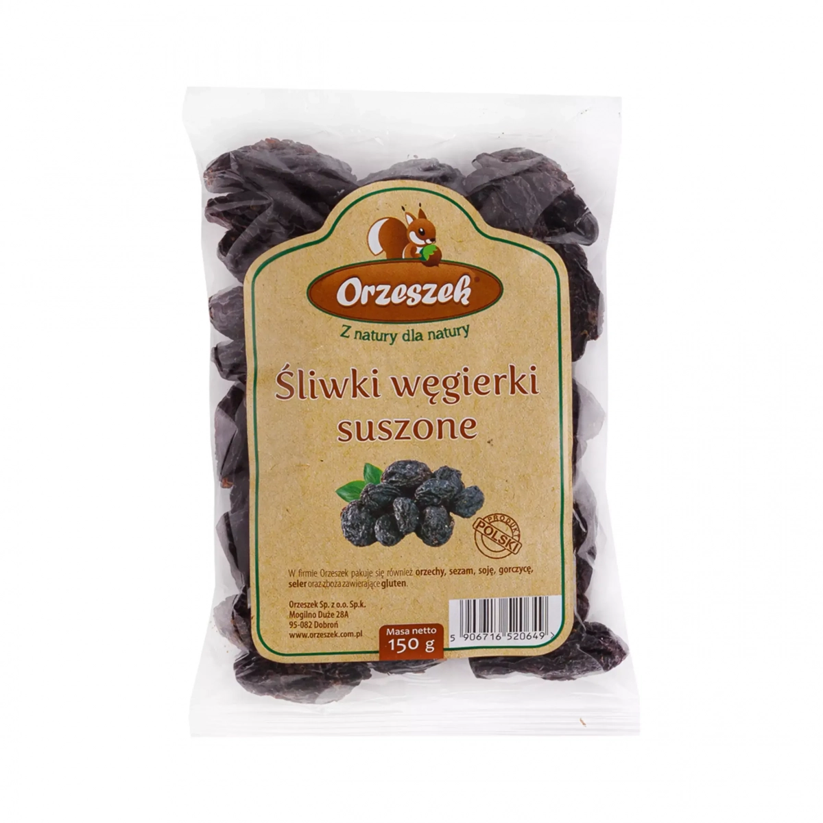 Śliwki węgierki suszona 150g Orzeszek