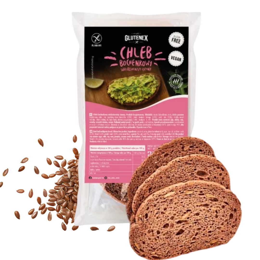 Chleb bochenkowy wieloziarnisty ciemny bezglutenowy 250g Glutenex