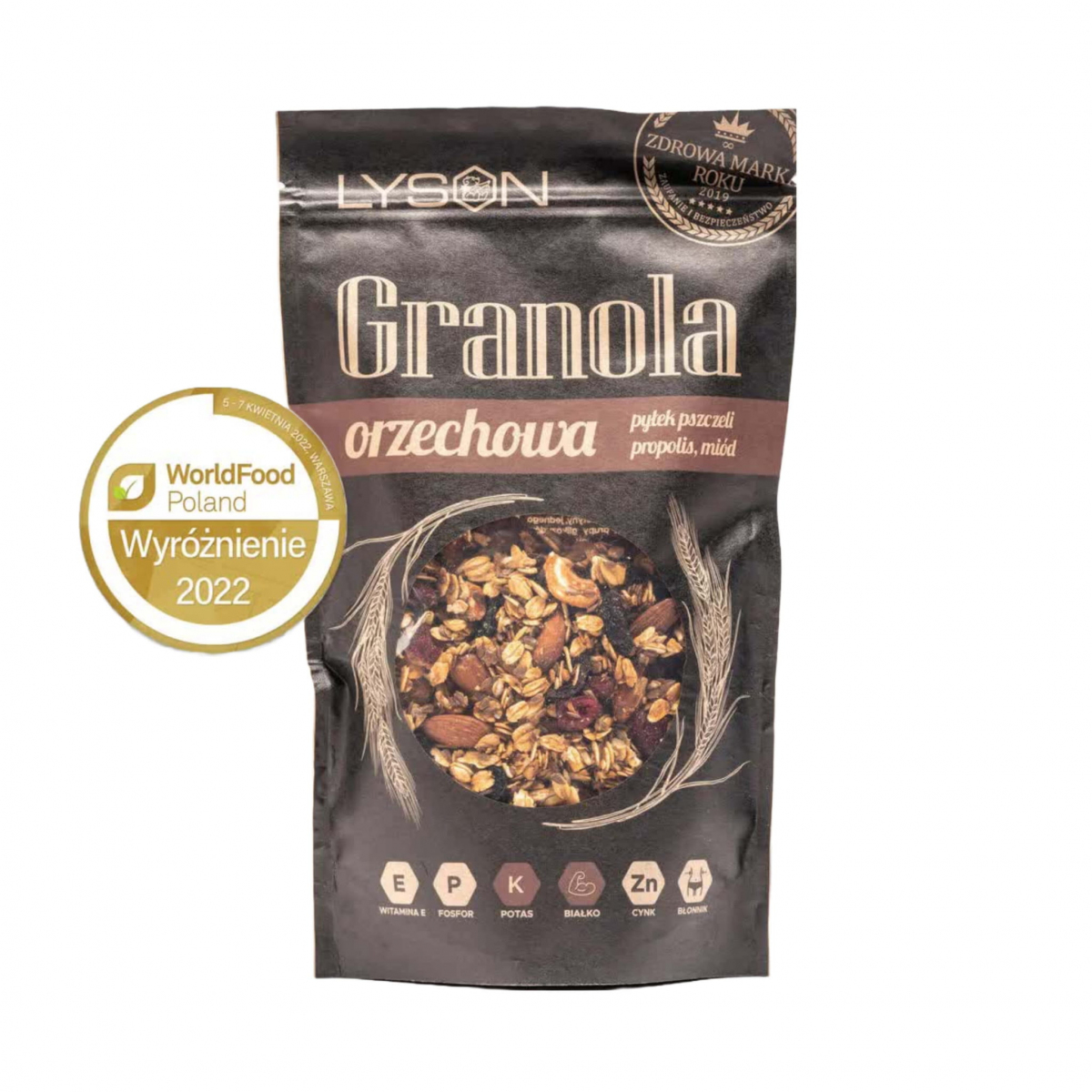 Granola orzechowa z miodem 300g Łysoń