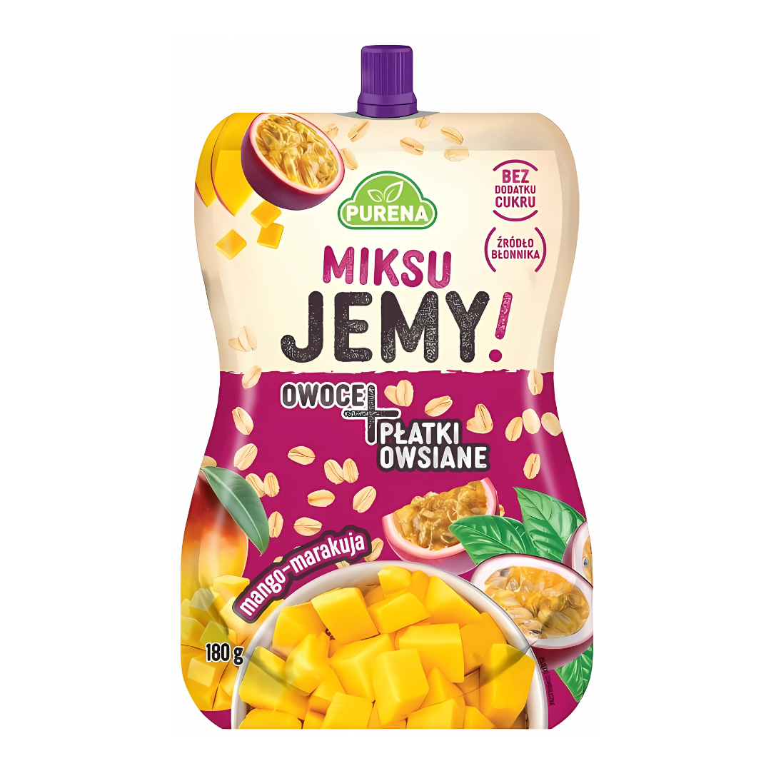 Mus owocowy z płatkami owsianymi mango marakuja 180 g Purena